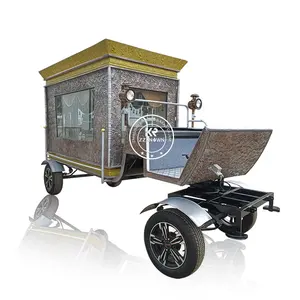 Chariot à cheval électrique Chariot à corbillard Classique Fourniture funéraire Corbillard funéraire couvert de verre Chariot à cercueil tiré par des chevaux