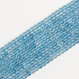 حبات الزجاج الرخيصة الهالة الزرقاء حبات الكوارتز فضفاضة مستديرة الكوارتز الكريستال الزبرجد لصنع المجوهرات - Product Image 3