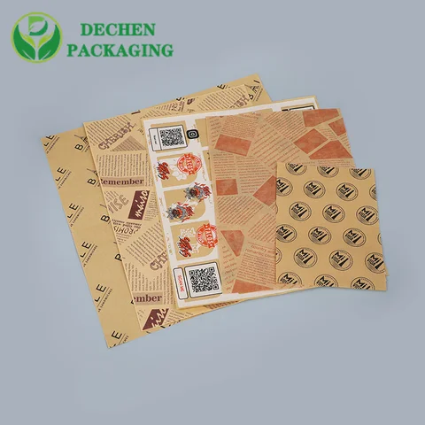 Manga biodegradable de papel encerado para delicatessen y hamburguesas ambulantes