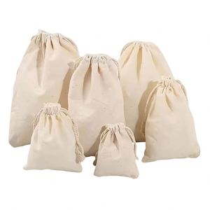 Custom Logo Canvas Cotton Drawstring Bag Folding Letter Pattern <b>Cloth</b> <b>Dust</b> Bag Makeup Drawstring Packaging Pouch Gift Bags - Product Image 1