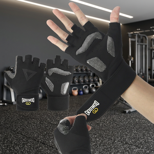 Customized Unisex Half Finger <b>Weight</b> Lifting Cycling Shockproof Breathable Microfiber Padded Pull-On Home Exercise Gym <b>Gloves</b> - Product Image 3