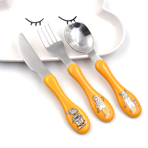 ชุดช้อนส้อมมีดด้ามพลาสติกสแตนเลสเกรดสูง410/430/304 + PP, ชุดช้อนส้อมโลหะสำหรับเด็ก - Product Image 3