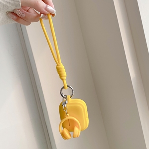 Funda Protectora de Color Sólido para <span class=keywords><strong>Apple</strong></span> <span class=keywords><strong>Airpods</strong></span> 1 2 3 4 Pro 2 3, Funda para Auriculares Inalámbricos con Correa para la Muñeca, Bonito Colgante para Auriculares, Caja de Carga - Product Image 6