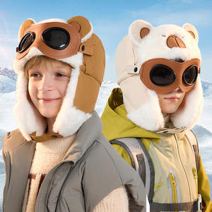 2025 sombreros de bombardero para niñas y niños, sombrero con orejeras Unisex, gafas de <span class=keywords><strong>Aviador</strong></span> a prueba de frío, terciopelo de invierno, gorra de piloto de esquí Unisex para mantener el calor - Product Image 1
