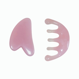 Set de 2 Piezas: Peine de Resina para Masaje del Cuero Cabelludo y Tabla Gua Sha Irregular, Herramientas de Belleza y Cuidado de la Piel - Product Image 6