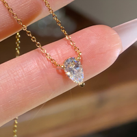 Ensemble de bijoux GRA certifié en moissanite taille poire couleur D, boucles d'oreilles, bague et collier en argent sterling 925 pour femme, idéal pour mariage et fiançailles