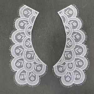 ZSY - Cuello de Encaje Bordado <span class=keywords><strong>Floral</strong></span> Hecho a Mano, Tela de Chifón, para Decoración de Blusas, Apliques, Cuellos de Camisas - Product Image 1