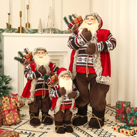Grande taille personnalisable finition brillante ornements du père Noël artisanat de vacances décorations de Noël Figurines de fête jouets