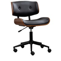Chaise d'ordinateur en cuir de luxe simple et légère, chaise de bureau ergonomique à hauteur réglable, pour la maison, la chambre à coucher, le bureau, design minimaliste moderne, base en acier