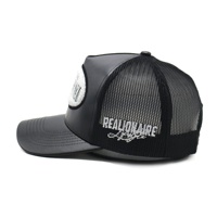 Casquette Trucker Personnalisée par le Fabricant en Cuir PU, 5 Panneaux, avec Logo Patch Brodé en Éponge