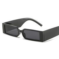 Lunettes de soleil rectangulaires noires tendance rétro 2025 avec logo personnalisé, pour hommes et femmes, protection UV400, monture petite, lunettes de soleil carrées pour hommes et femmes