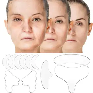 11Pcs Wieder verwendbarer Silikon-Falten entfernungs aufkleber Gesicht Stirn Hals Augen aufkleber Pad Anti-Falten-Alterung Hautlifting-Pflege pflaster