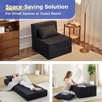Canapé-lit convertible avec oreiller, matelas pliable en mousse haute densité de 8 pouces d'épaisseur, chaise-lit simple