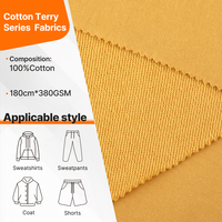 Kain Terry Knit Organik Musim Dingin Inframerah Jauh 100% Katun 380gsm Tebal Berkualitas Tinggi Bertekstur Tidak Mudah Kusut Hoodie