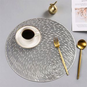 K1405 <b>Placemats</b> Restaurant Round PVC Hollow Meal Pads Anti-hot Dining Table Mats <b>Set</b> PVC Tablemat - Product Image 6