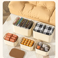 Boîte de rangement en plastique de 18 L avec couvercle, bac de rangement empilable pour la maison avec poignées latérales pour la chambre à coucher, le salon