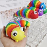Ornement de limace arc-en-ciel, jouet anti-stress de simulation, décoration de bureau, jouet éducatif pour la relaxation