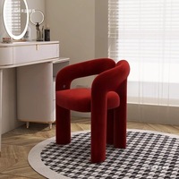 Chaises de salle à manger modernes et minimalistes en métal avec accoudoirs rembourrés doux pour la maison, les salons de manucure et les salles à manger