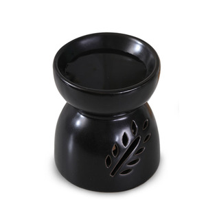 Brûleur d'encens et diffuseur d'huiles essentielles en céramique noire mate, grande capacité, <span class=keywords><strong>pour</strong></span> cire fondante et bougies au vinaigre, vente en gros - Product Image 4