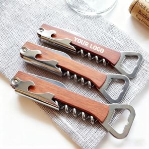 Abridor de Botellas de Vino Personalizado Sy56 con Logotipo, Abridor de Vino Multifuncional de Madera y Plástico, Cuchillo Creativo con Forma de Caballito de Mar con Caja de Regalo - Product Image 1