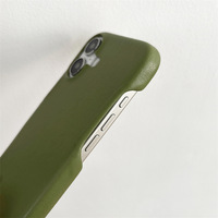   Étui de téléphone portable en cuir couleur unie Sense Simple pour iPhone 16 15 Pro Max 14 Niche 13 Couple