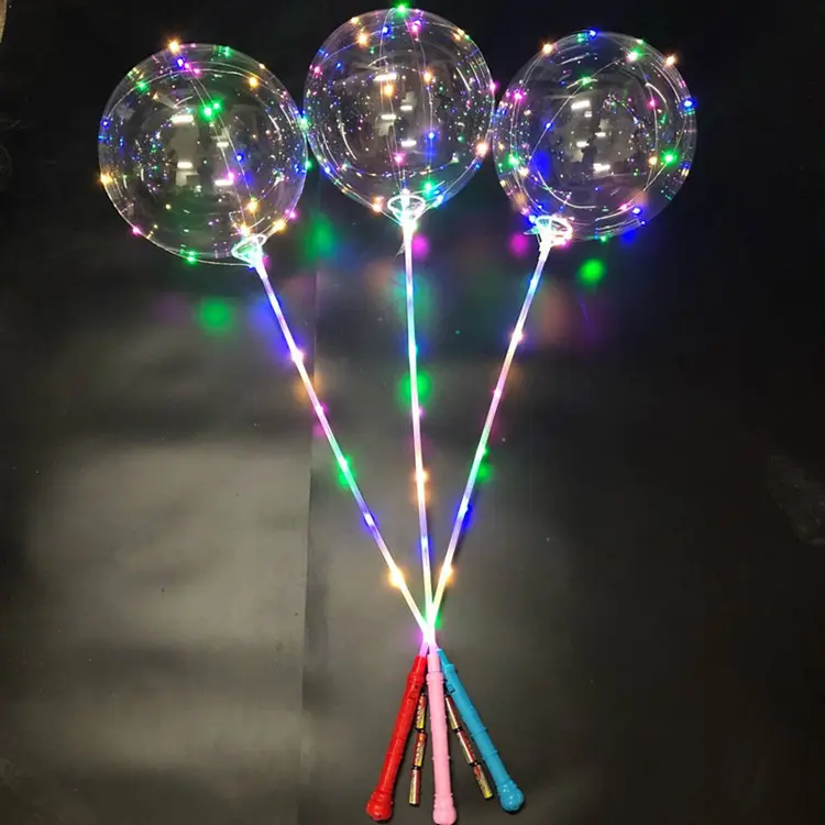 Balões transparentes para natal, balões de pvc transparentes com led bobo e multicoloridos