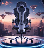 Chaise de bureau exécutive moderne pour le jeu sur ordinateur avec accoudoirs réglables, design ergonomique, repose-pieds pivotant
