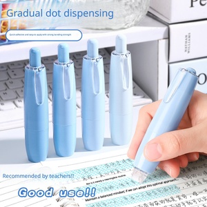 Ruban adhésif double face rétractable en forme de stylo à bouton-poussoir, couleur dégradée macaron, rechargeable, pour étudiants, bureau, art, vente en gros - Product Image 2