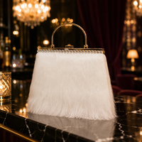 Pochette de soirée longue pour femme avec pompons décoratifs, sac à main rétro à chaîne, sac à bandoulière, pochette à poignée supérieure tendance avec pompons