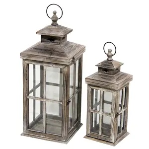 Farol <span class=keywords><strong>de</strong></span> Vela <span class=keywords><strong>de</strong></span> <span class=keywords><strong>Madera</strong></span> Rústico Vintage Luckywind - Product Image 1