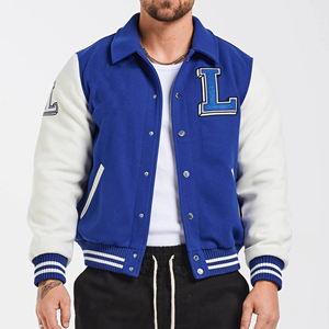 College Style Winter Season OEM Service High Quality Wool Varsity <b>Jackets</b> Stand Custom Logo <b>Long</b> Sleeves Varsity <b>Men's</b> <b>Jackets</b> - Product Image 4