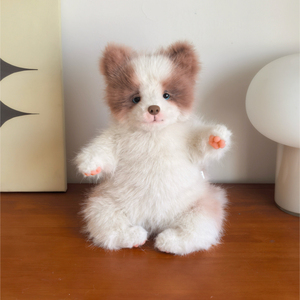 DUPAN Peluche Artigianale Morbido a Forma di Animale, Giocattolo Cane Border Collie in Cotone PP Simulato Meteorite con Arti Regolabili - Product Image 5