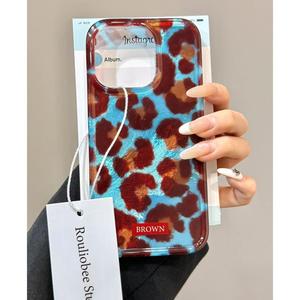 Funda de teléfono Blue Planet con estampado de leopardo, nueva funda de teléfono con lazo para Niñas para <span class=keywords><strong>Iphone</strong></span> XS <span class=keywords><strong>XR</strong></span> 11 12 13 14 15 16 Pro Max - Product Image 5
