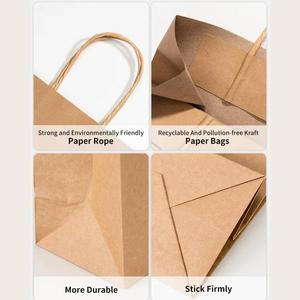 Wholesale Oem Brown Kraft <b>Paper</b> Bag Shopping Gift Food Retail Bag Printed logo Custom <b>Made</b> White Packaging Kraft <b>Paper</b> Bags - Product Image 6