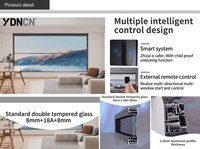 Fenêtre coulissante verticale automatique à persiennes, design moderne YDNCN, sur mesure, avec levage électrique et double vitrage trempé