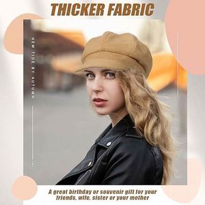 Nuevo Estilo de Moda, Boina de Lana para Mujer, Visera, Otoño Invierno, Tejida, Clásica, Estilo Newsboy, Cálida, para Viajes al Aire Libre, Uso Diario - Product Image 3