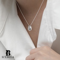 Collier Pendentif Dôme Ovale Minimaliste en Or Plaqué 18 carats pour Femme, Colliers Goutte d'Eau pour Filles, Vente en Gros de Bijoux Fins