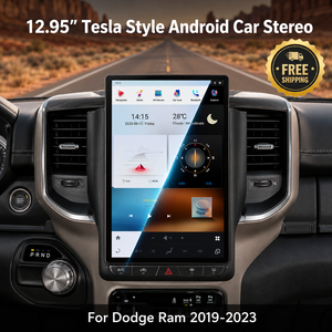 Lecteur multimédia Android 13 de 12,95 pouces pour Dodge Ram Trucks 2019 à <span class=keywords><strong>2023</strong></span>, Snapdragon 665 8 cœurs, DVD, GPS, Navi, BT, CarPlay sans fil - Product Image 1