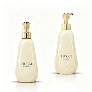Vente en gros de flacons cosmétiques en plastique PET de 300 ml, électro-plaqués, pour lotion, emballage pour soins capillaires, flacon de shampooing et d'après-shampooing avec pompe - Product Image 1