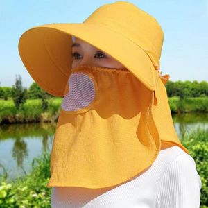 Chapeau de protection solaire pour femmes, avec couvre-cou, protection UV respirante, pour le printemps et l'été, travail agricole en plein air, rose - Product Image 5