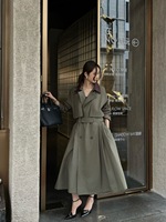 Manteau long coupe-vent en coton de créateur pour femme, collection automne-hiver 2026, qualité supérieure