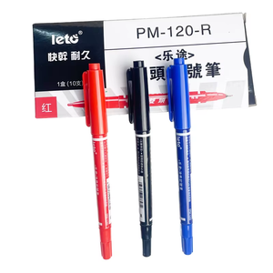 Siyah/mavi/kırmızı <span class=keywords><strong>3</strong></span> renkler hiçbir silme su bazlı mürekkep çift ipuçları işaretleyici kalem toksik olmayan mürekkep ile iyi fiyat kalem işaretleyici - Product Image 1