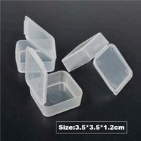 Mini contenants en plastique de 3,5*3,5*1,2 cm, tailles mixtes, boîte en plastique transparente carrée vide pour organiser de petits objets, bijoux