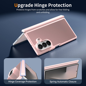 Coque personnalisée Samsung Z Fold 7 8 avec protection de charnière, antichoc, toucher soyeux, rose élégant, pour femmes - Product Image 3