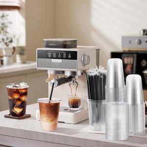 Vasos Desechables Ecológicos Premium con Borde en U, de Plástico, Transparentes, de 12-32 oz, con Tapas para Smoothies, Té con Leche y Té de Burbujas - Product Image 4