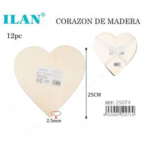 Cuore in legno di compensato Ilan da 25 cm per decorazioni fai da te - Product Image 1