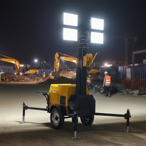 Sıcak Fırsat Mobil LED 5m 7m 9m Dizel Jeneratörlü Aydınlatma Kulesi Havaalanı Özel Işık Kulesi Treyleri - Product Image 3