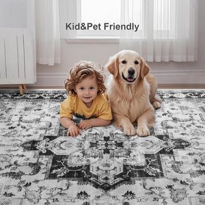 OEM Tapis persans à poils courts, résistants aux taches, lavables en machine, imprimés en polyester, tapis de salon pliable 8x10 - Product Image 6