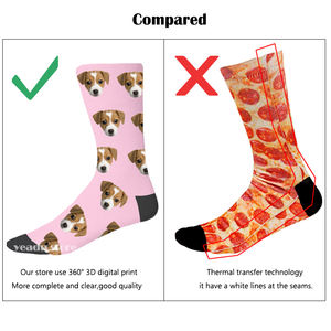 Chaussettes unisexe en coton coloré, pour hommes et femmes, nouveauté, à faire soi-même, <span class=keywords><strong>avec</strong></span> impression humoristique de votre visage, <span class=keywords><strong>chien</strong></span> et chat, pour cadeau - Product Image 3