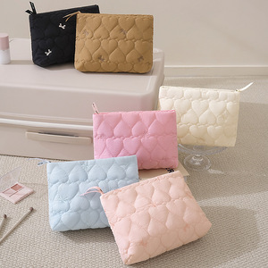 Toiletry <b>Bag</b> Rectangle Quilted Black Polyester Makeup Storage <b>Bag</b> - Product Image 3
